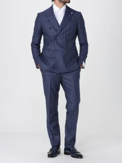 Abito doppiopetto Luigi Bianchi in lana vergine a righe