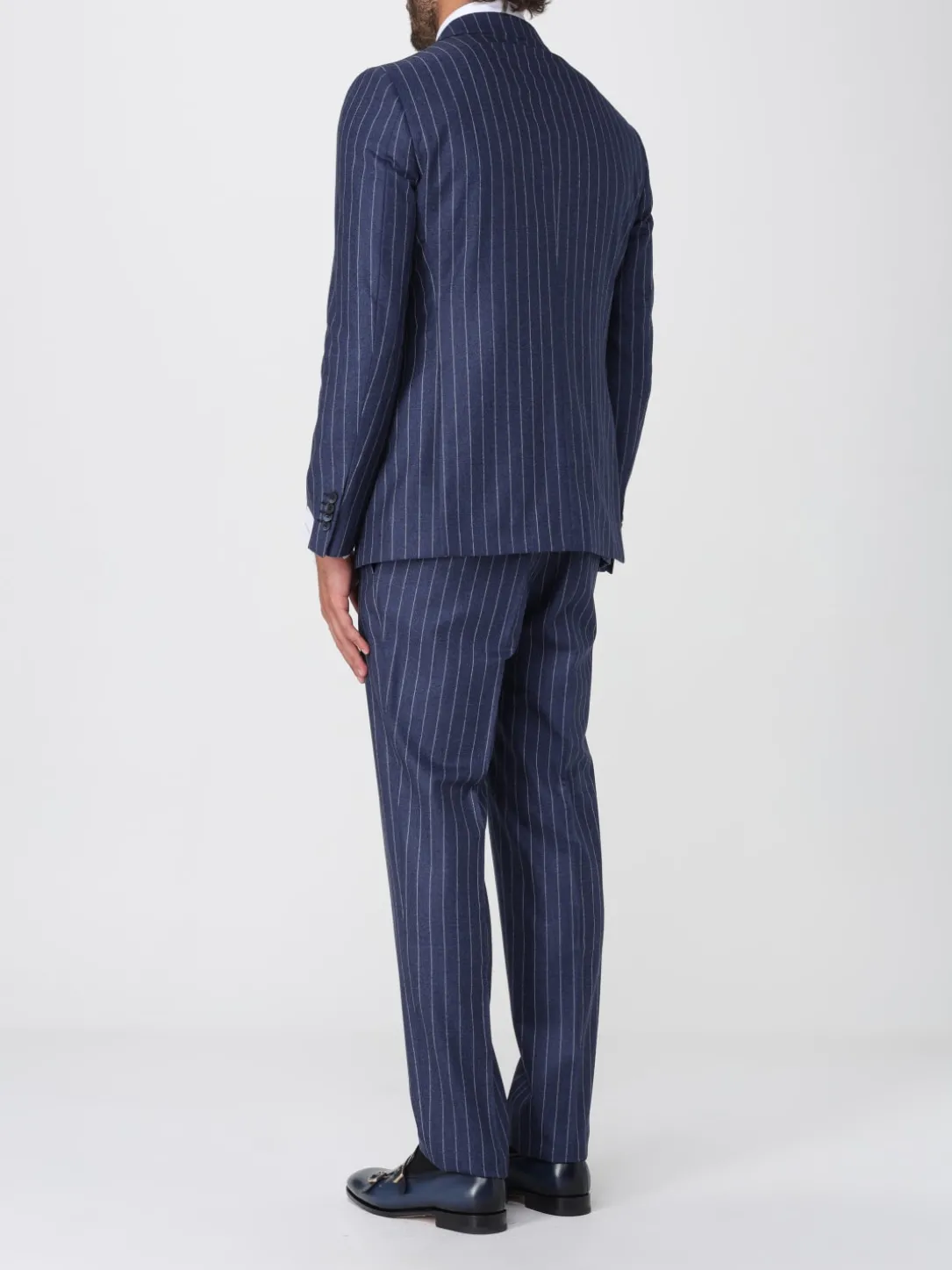 Abito doppiopetto Luigi Bianchi in lana vergine a righe