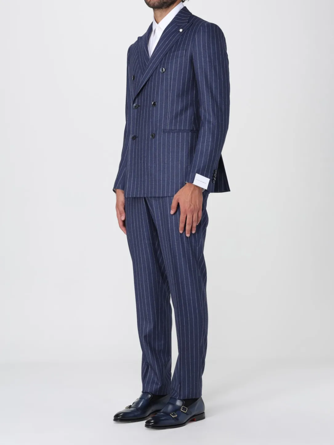Abito doppiopetto Luigi Bianchi in lana vergine a righe