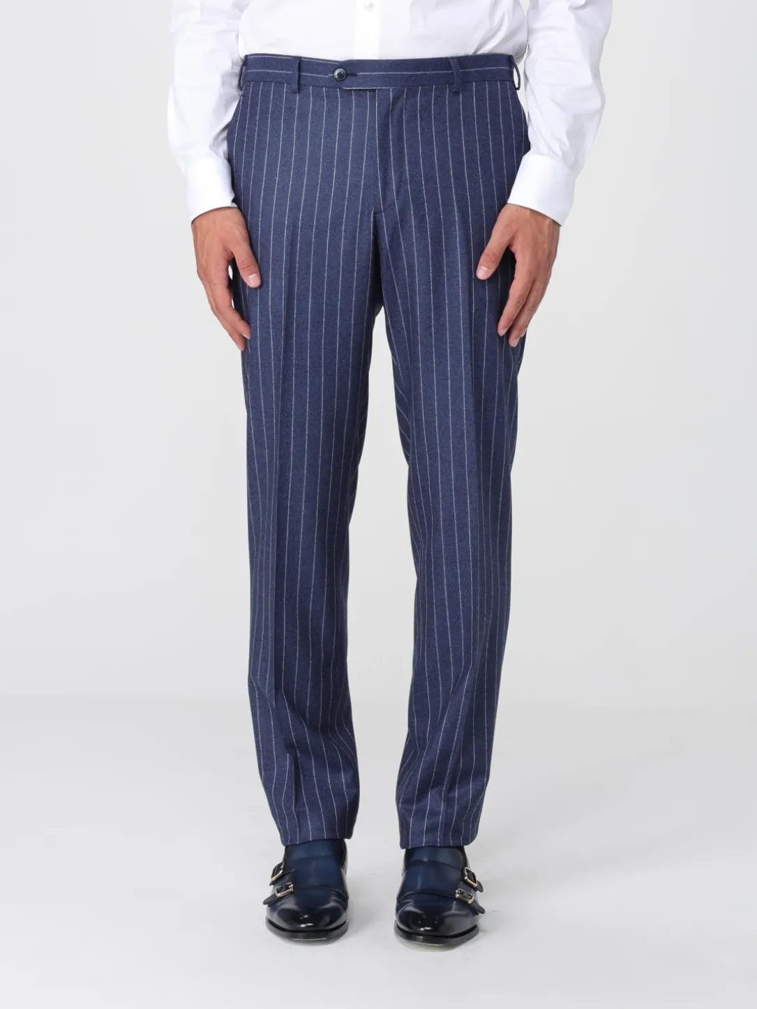 Abito doppiopetto Luigi Bianchi in lana vergine a righe