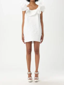 Abito Elisabetta Franchi in jacquard con rouches