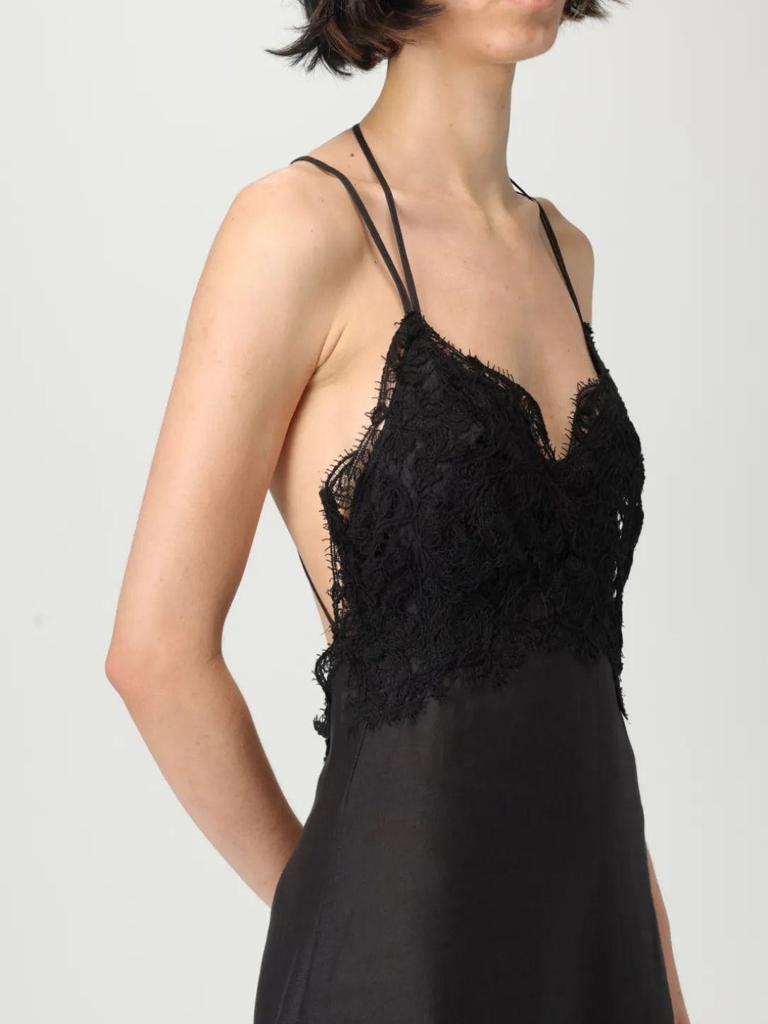 Abito Ermanno Scervino Life in lino con inserti in pizzo