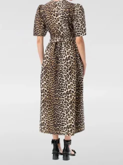 Abito Ganni in cotone organico con stampa animalier