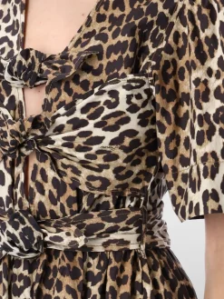 Abito Ganni in cotone organico con stampa animalier