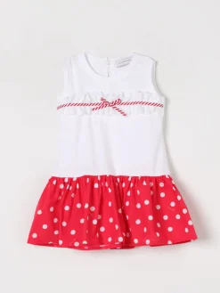 Abito in cotone a pois Monnalisa