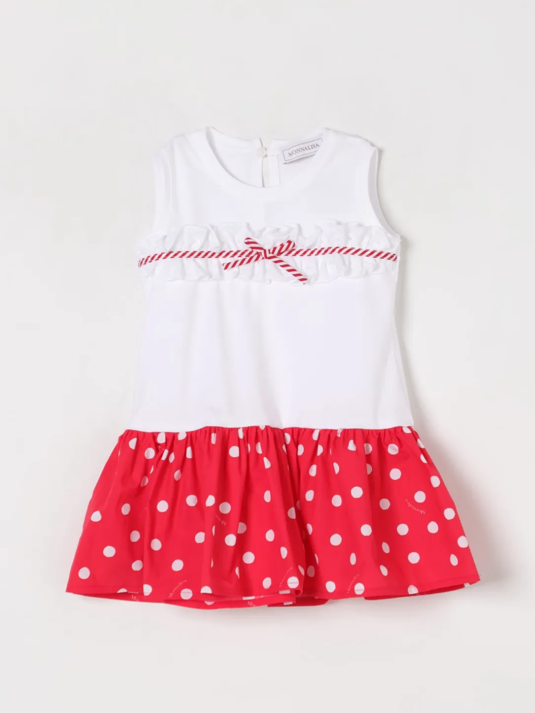 Abito in cotone a pois Monnalisa