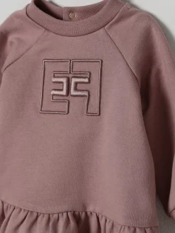 Abito in cotone con logo Elisabetta Franchi La Mia Bambina