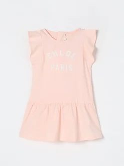 Abito in cotone con logo Chloé