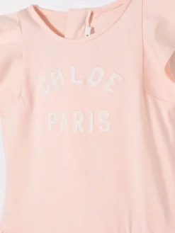 Abito in cotone con logo Chloé