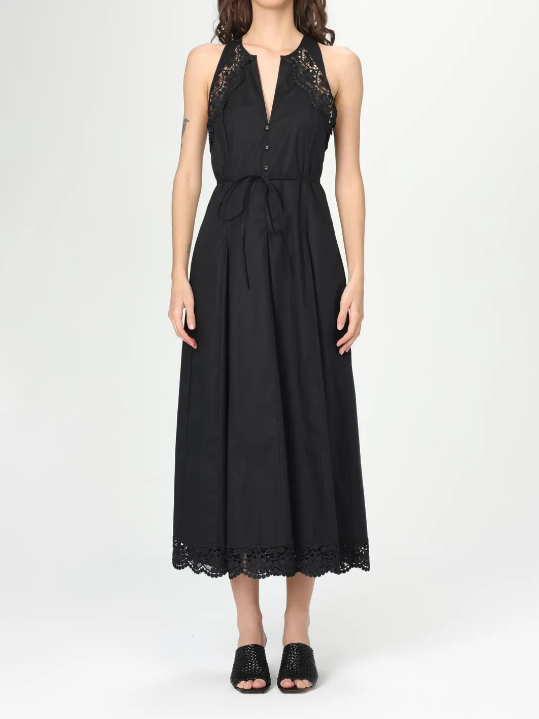 Abito in cotone con ricami Twinset