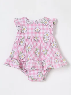 Abito in cotone con stampa floreale Monnalisa