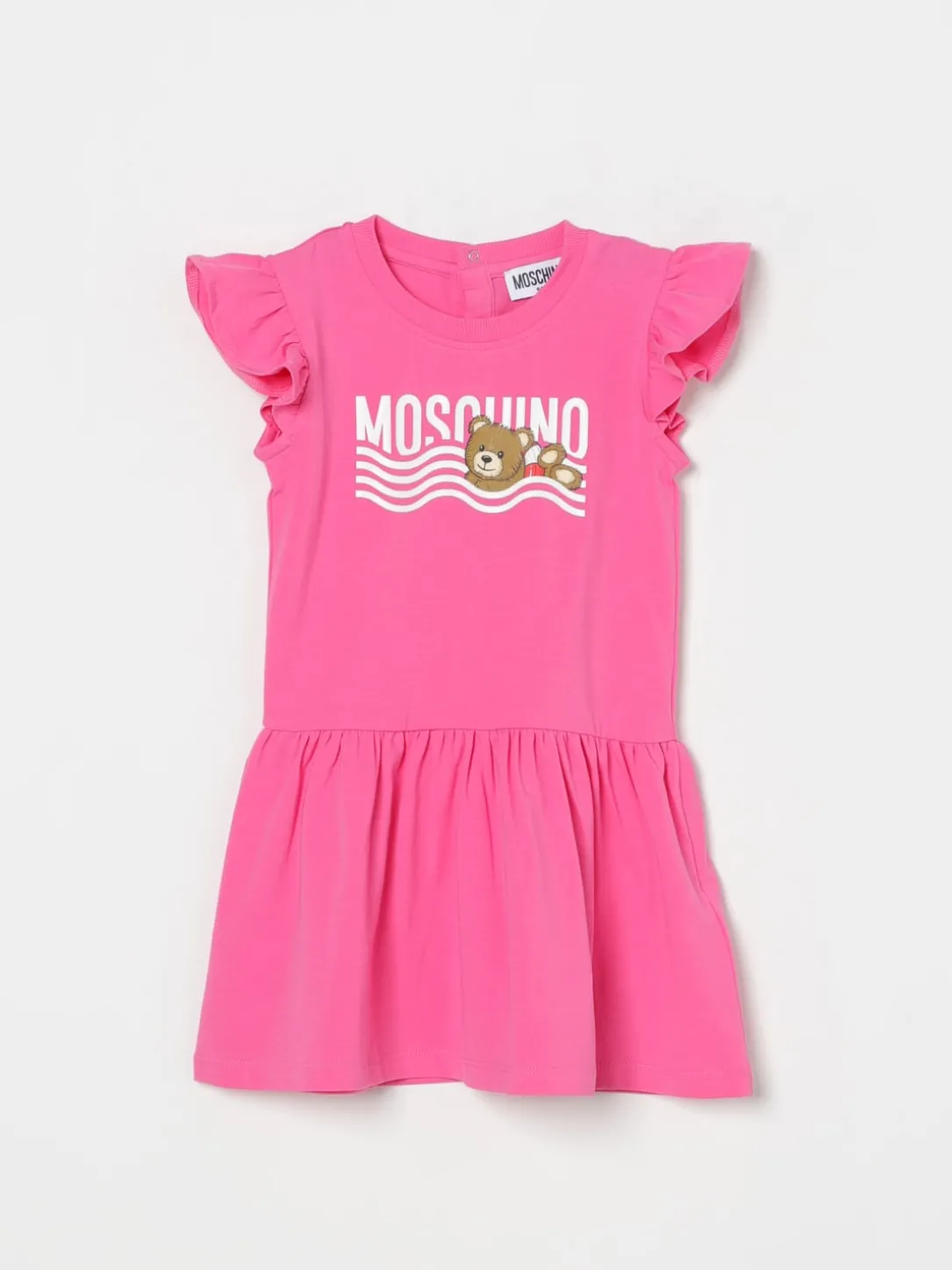 Abito in cotone con stampa Teddy Moschino