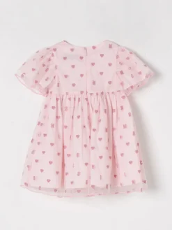 Abito in cotone e tulle con cuori all-over Moschino