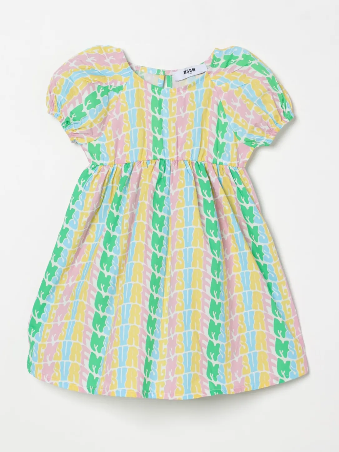 Abito in cotone logato MSGM Kids