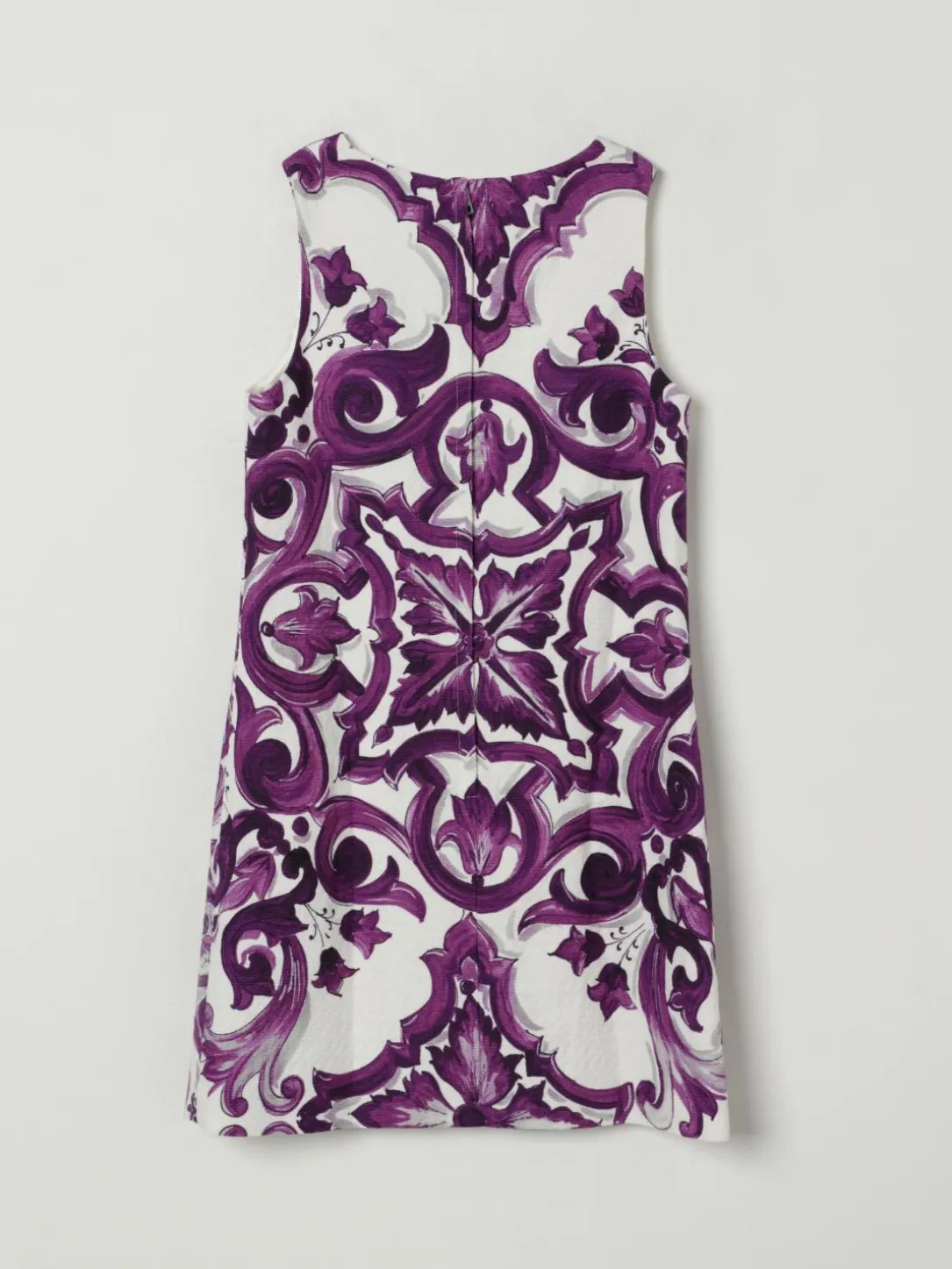 Abito in misto cotone con stampa maioliche Dolce & Gabbana