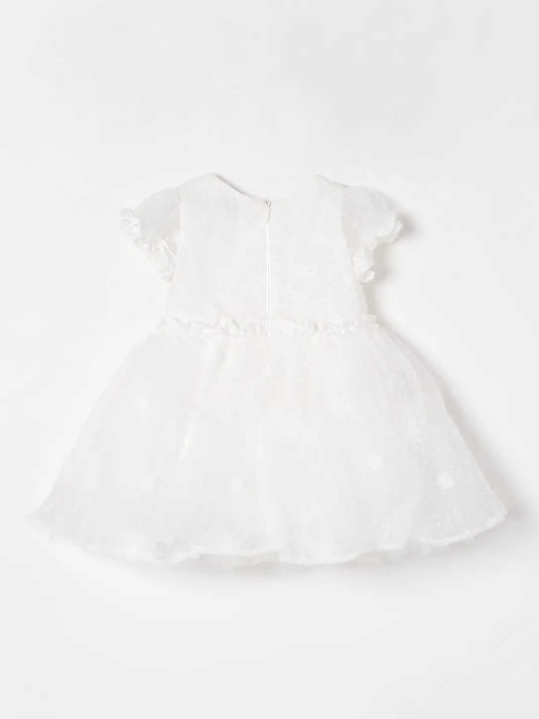 Abito in tulle con ricami floreali Monnalisa