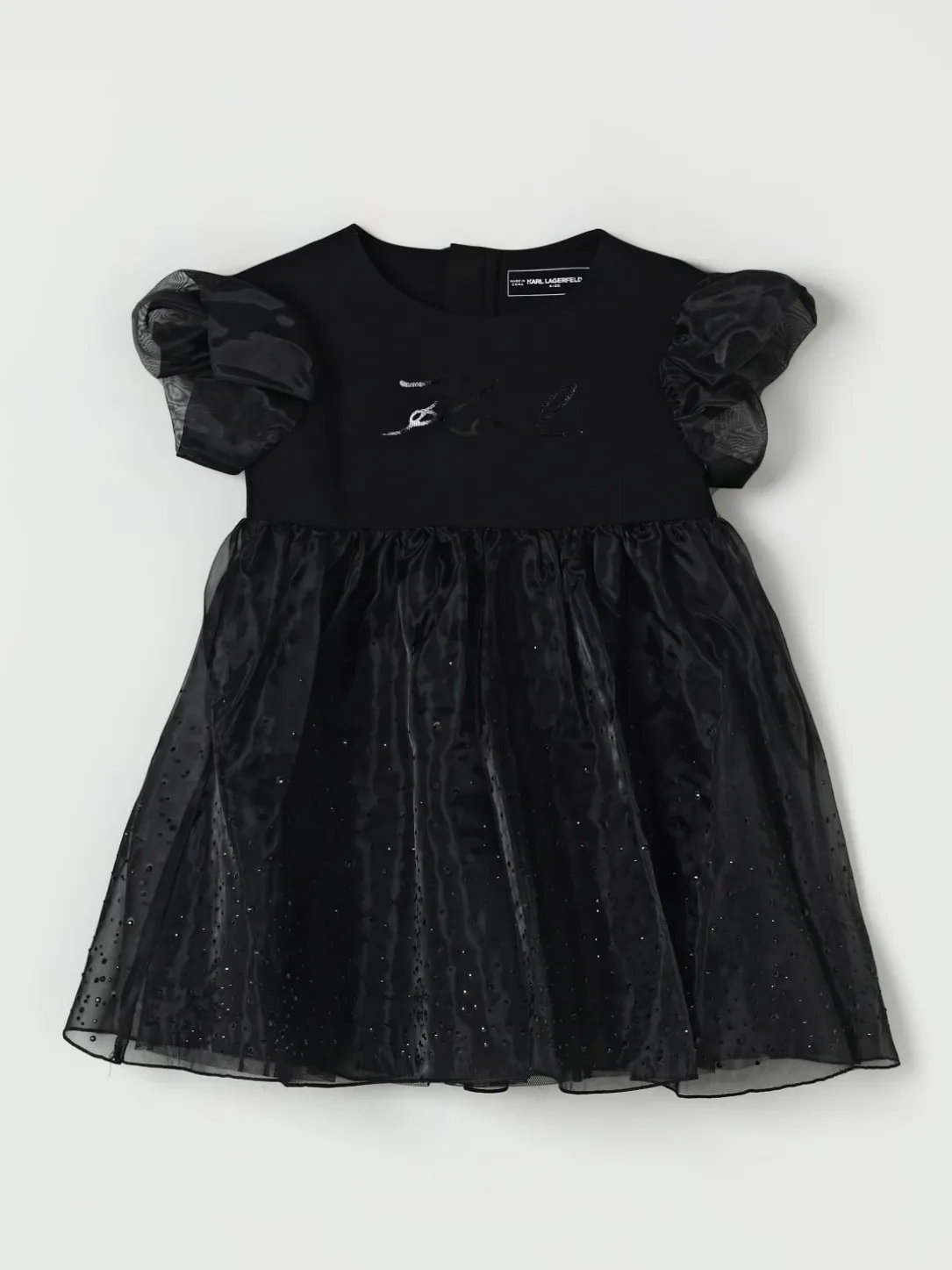 Abito in tulle con strass Karl Lagerfeld Kids