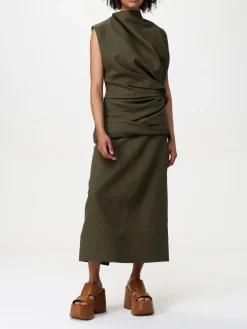 Abito Jil Sander in lino drappeggiato