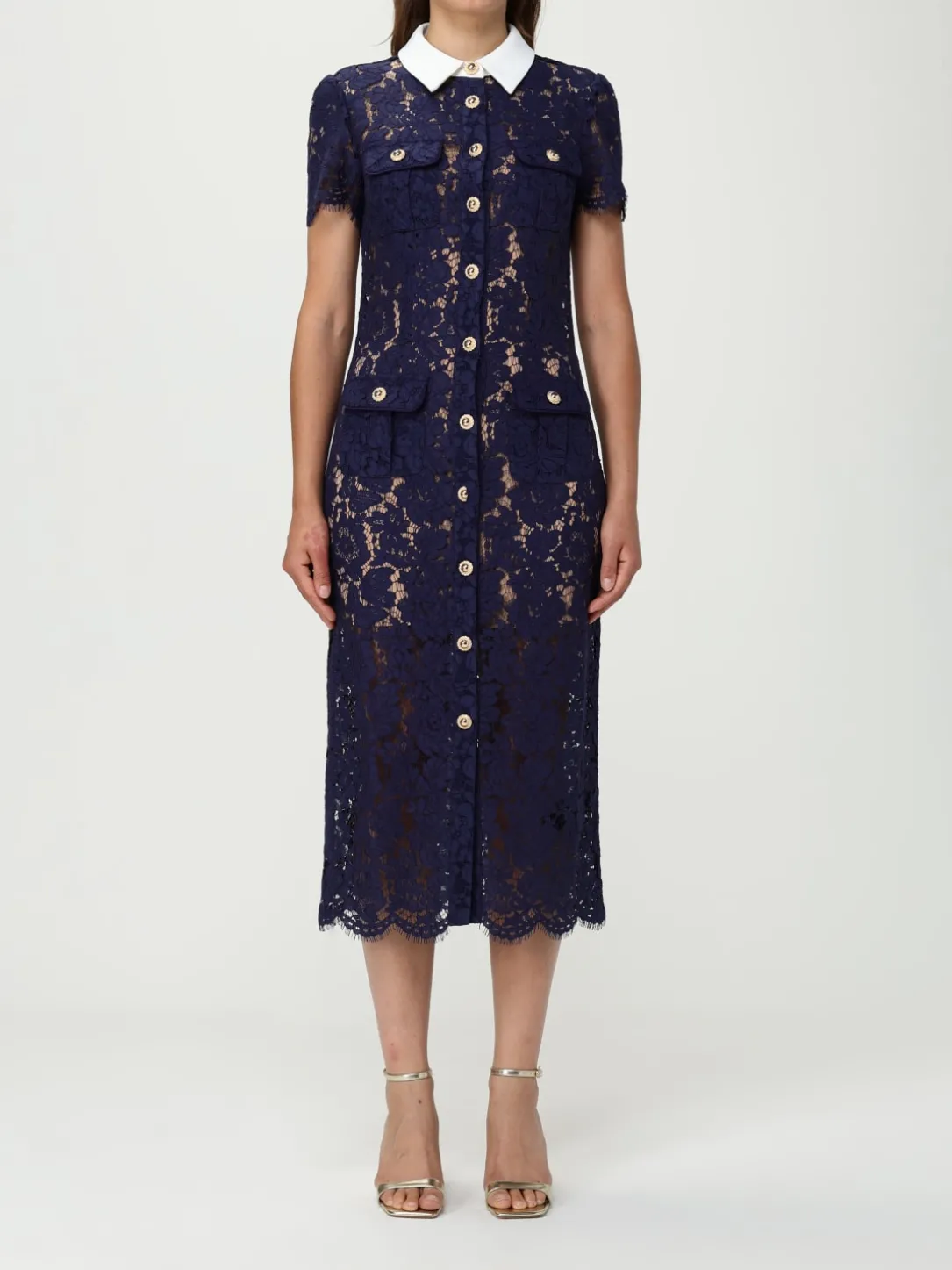 Abito midi Self-Portrait in pizzo