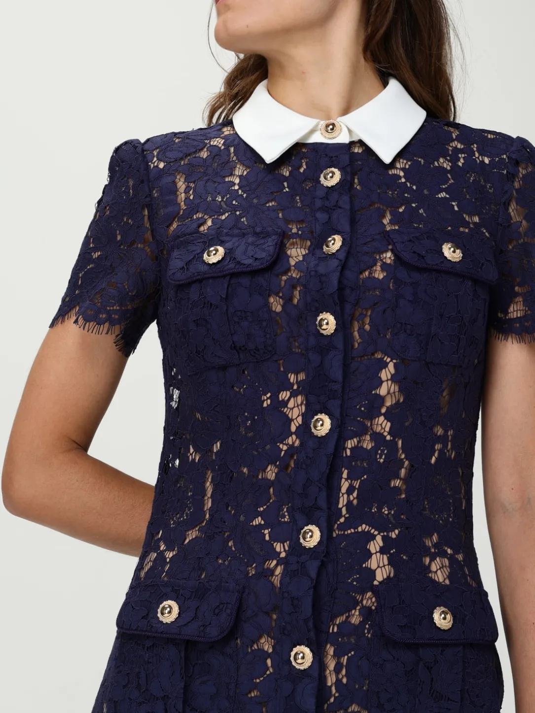 Abito midi Self-Portrait in pizzo