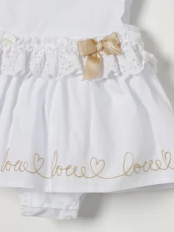 Abito Monnalisa in cotone con ricamo