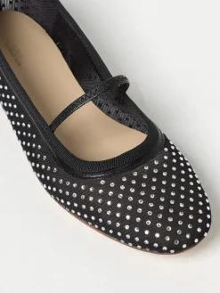 Ballerina A.P.C. in nylon a rete con strass all over