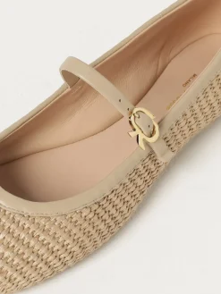 Ballerina Carla Gianvito Rossi in rafia e nappa