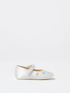 Ballerina Elisabetta Franchi La Mia Bambina in raso con logo di strass