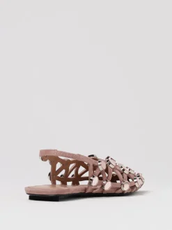 Ballerina Grid The Attico in camoscio traforato con borchie