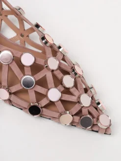 Ballerina Grid The Attico in camoscio traforato con borchie