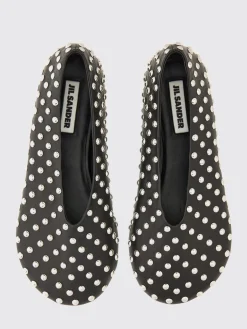 Ballerina Jil Sander in nappa con borchie all over