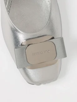 Ballerina New Vara Ferragamo in pelle laminata