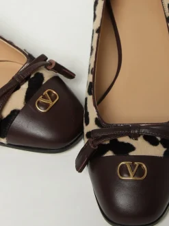 Ballerina Valentino Garavani in cavallino animalier e pelle