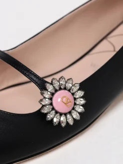 Ballerina Valentino Garavani in pelle con bottone gioiello