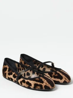 Ballerina Vally Dolce & Gabbana in velluto stampa animalier