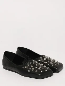 Ballerina Vic Matiè in pelle con borchie cabochon