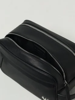 Beauty case in pelle sintetica saffiano Emporio Armani