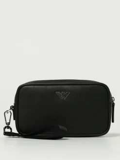 Beauty case in pelle sintetica saffiano Emporio Armani