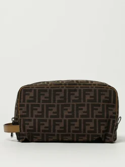 Beauty Case Medium FF Fendi in misto cotone jacquard