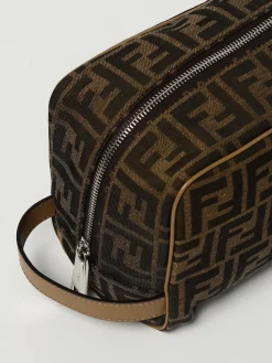 Beauty Case Medium FF Fendi in misto cotone jacquard