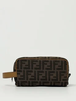 Beauty Case Small FF Fendi in misto cotone jacquard