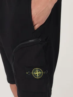 Bermuda cargo in pile di cotone tinto in capo Stone Island