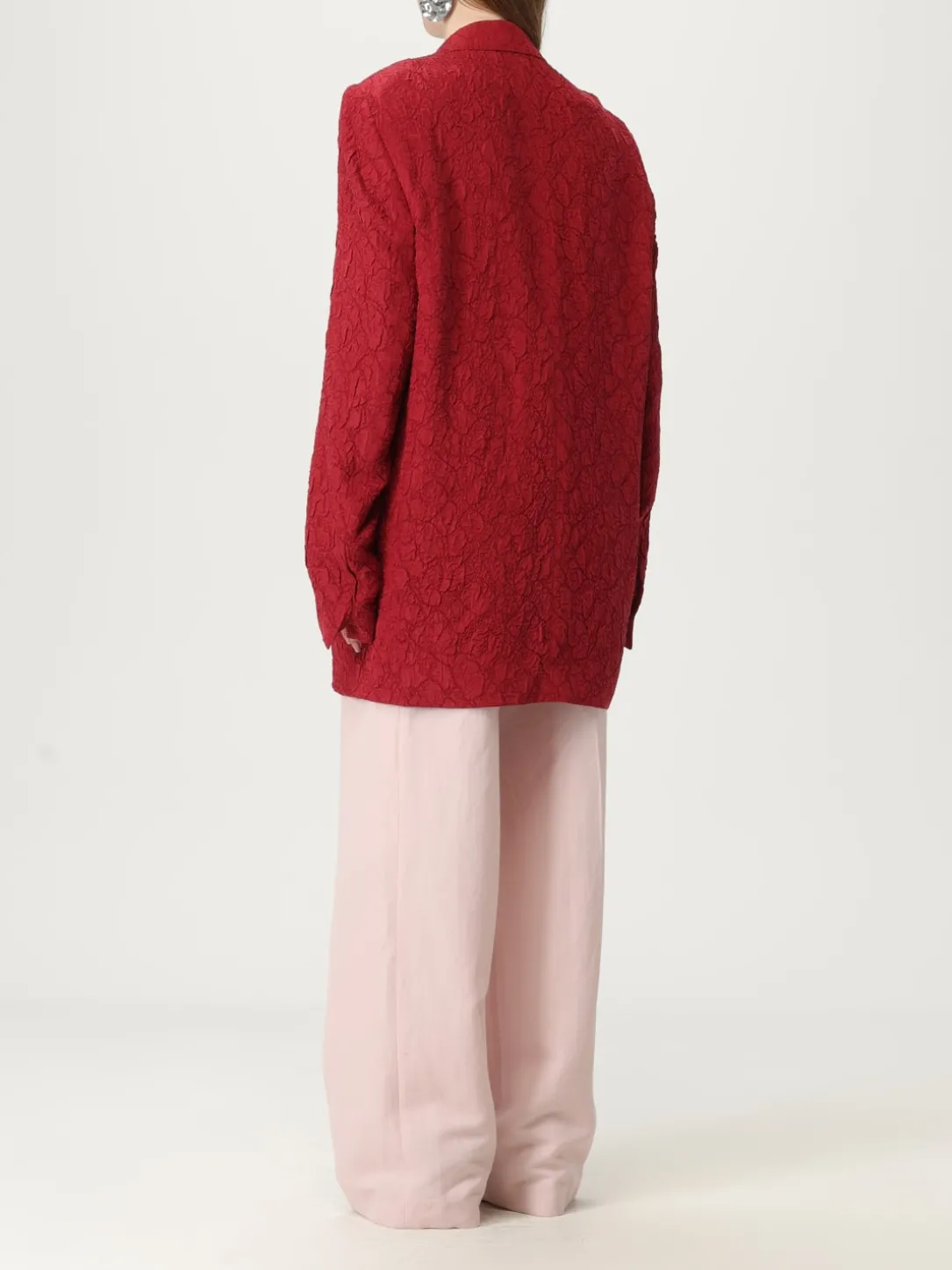 Blazer a doppiopetto in misto seta Dries Van Noten