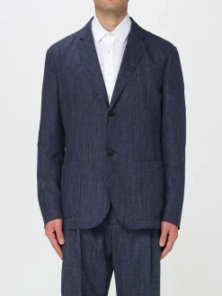 Blazer a monopetto in misto lino Giorgio Armani