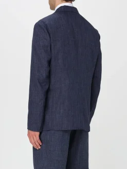 Blazer a monopetto in misto lino Giorgio Armani