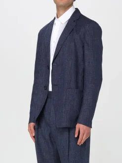 Blazer a monopetto in misto lino Giorgio Armani