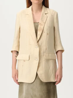 Blazer a monopetto in misto lino Uma Wang