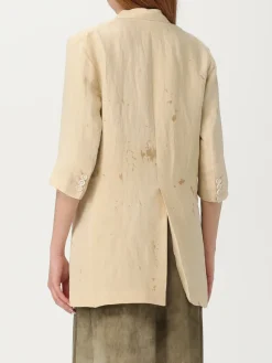 Blazer a monopetto in misto lino Uma Wang