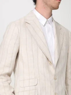 Blazer Brunello Cucinelli in lino a righe