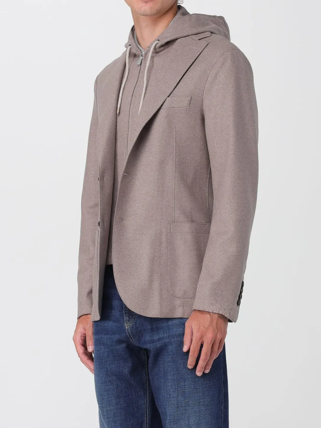 Blazer con cappuccio Eleventy in misto lana